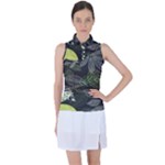 Leaves Floral Pattern Nature Women s Sleeveless Polo T-Shirt