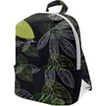 Leaves Floral Pattern Nature Zip Up Backpack