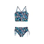Blue Flower Floral Flora Naure Pattern Girls  Tankini Swimsuit