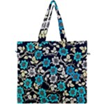 Blue Flower Floral Flora Naure Pattern Canvas Travel Bag