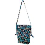 Blue Flower Floral Flora Naure Pattern Folding Shoulder Bag