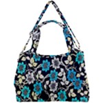 Blue Flower Floral Flora Naure Pattern Double Compartment Shoulder Bag