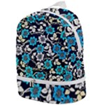 Blue Flower Floral Flora Naure Pattern Zip Bottom Backpack