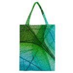 3d Leaves Texture Sheet Blue Green Classic Tote Bag
