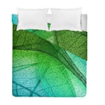 3d Leaves Texture Sheet Blue Green Duvet Cover Double Side (Full/ Double Size)