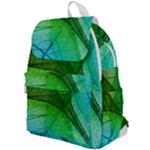 3d Leaves Texture Sheet Blue Green Top Flap Backpack