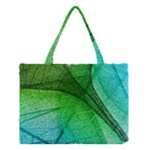 3d Leaves Texture Sheet Blue Green Medium Tote Bag