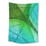 3d Leaves Texture Sheet Blue Green Medium Tapestry