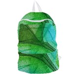 3d Leaves Texture Sheet Blue Green Foldable Lightweight Backpack
