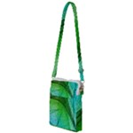 3d Leaves Texture Sheet Blue Green Multi Function Travel Bag