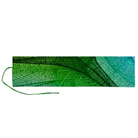 3d Leaves Texture Sheet Blue Green Roll Up Canvas Pencil Holder (L) from UrbanLoad.com