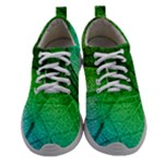3d Leaves Texture Sheet Blue Green Women Athletic Shoes