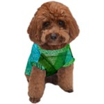 3d Leaves Texture Sheet Blue Green Dog T-Shirt