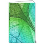 3d Leaves Texture Sheet Blue Green 8  x 10  Softcover Notebook