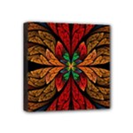 Fractal Floral Flora Ring Colorful Neon Art Mini Canvas 4  x 4  (Stretched)