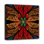 Fractal Floral Flora Ring Colorful Neon Art Mini Canvas 8  x 8  (Stretched)