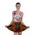 Fractal Floral Flora Ring Colorful Neon Art Mini Skirt