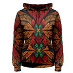 Fractal Floral Flora Ring Colorful Neon Art Women s Pullover Hoodie