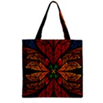 Fractal Floral Flora Ring Colorful Neon Art Zipper Grocery Tote Bag