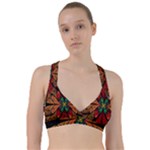 Fractal Floral Flora Ring Colorful Neon Art Sweetheart Sports Bra