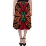 Fractal Floral Flora Ring Colorful Neon Art Classic Midi Skirt