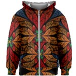 Fractal Floral Flora Ring Colorful Neon Art Kids  Zipper Hoodie Without Drawstring