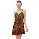 Fractal Floral Flora Ring Colorful Neon Art Summer Time Chiffon Dress