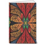 Fractal Floral Flora Ring Colorful Neon Art 8  x 10  Hardcover Notebook