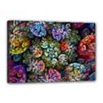 Floral Fractal 3d Art Pattern Canvas 18  x 12  (Stretched)