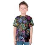 Floral Fractal 3d Art Pattern Kids  Cotton T-Shirt