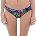 Floral Fractal 3d Art Pattern Reversible Hipster Bikini Bottoms
