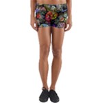 Floral Fractal 3d Art Pattern Yoga Shorts