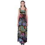 Floral Fractal 3d Art Pattern Empire Waist Maxi Dress