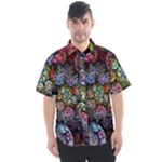 Floral Fractal 3d Art Pattern Men s Short Sleeve Shirt