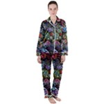 Floral Fractal 3d Art Pattern Women s Long Sleeve Satin Pajamas Set	