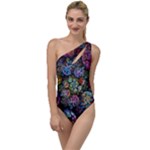 Floral Fractal 3d Art Pattern To One Side Swimsuit