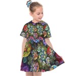 Floral Fractal 3d Art Pattern Kids  Sailor Dress