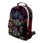 Floral Fractal 3d Art Pattern Flap Pocket Backpack (Large)