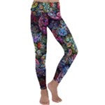 Floral Fractal 3d Art Pattern Kids  Lightweight Velour Classic Yoga Leggings