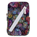 Floral Fractal 3d Art Pattern Belt Pouch Bag (Large)