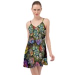 Floral Fractal 3d Art Pattern Summer Time Chiffon Dress