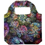 Floral Fractal 3d Art Pattern Foldable Grocery Recycle Bag
