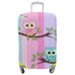 Owls Family Stripe Tree Luggage Cover (Medium)