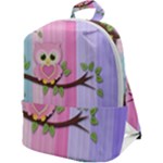 Owls Family Stripe Tree Zip Up Backpack