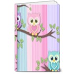 Owls Family Stripe Tree 8  x 10  Hardcover Notebook
