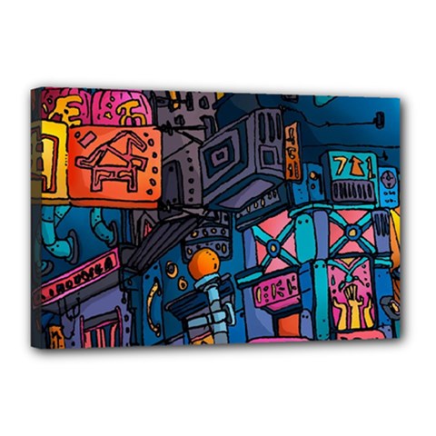Wallet City Art Graffiti Canvas 18  x 12  (Stretched) from UrbanLoad.com