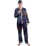 Wallet City Art Graffiti Men s Long Sleeve Satin Pajamas Set
