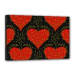 Love Hearts Pattern Style Canvas 18  x 12  (Stretched)