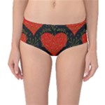 Love Hearts Pattern Style Mid-Waist Bikini Bottoms