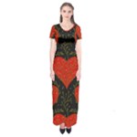 Love Hearts Pattern Style Short Sleeve Maxi Dress